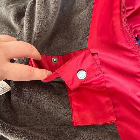 Calvin Klein Women’s Quilted Duck Down Red Hooded Jacket Size Medium - Picture 6 of 12